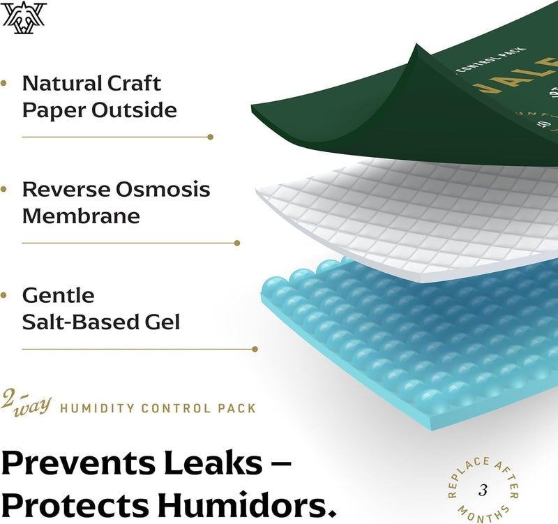 VALET 65% Two-Way Humidity Packs for Aging and Long Term Storage, 4-Pack, 60g Each, Prevents Leaks and Controls Moisture with Natural Craft Paper Design, Resealable Bag - Image 2